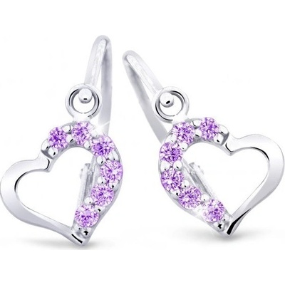 Cutie Jewellery detské náušnice z bieleho zlata C2757-10-X-2 fialová