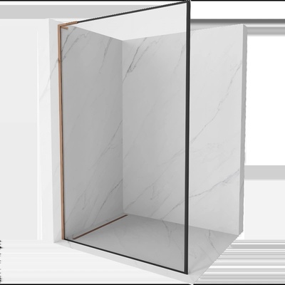 Mexen Kioto L душова стена Walk-in 70 x 200 см, черна рамка, розово злато - 800-070-103-60-70 (800-070-103-60-70)