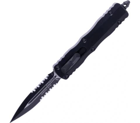 Microtech DIRAC D/E BLACK STD PARTIAL SERRATION TACTICAL 225-2T