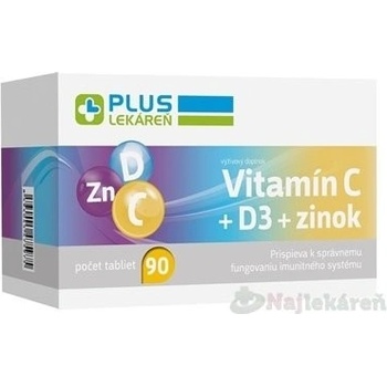 Plus Lékáreň Vitamín C + D3 + zinok 90 tabliet