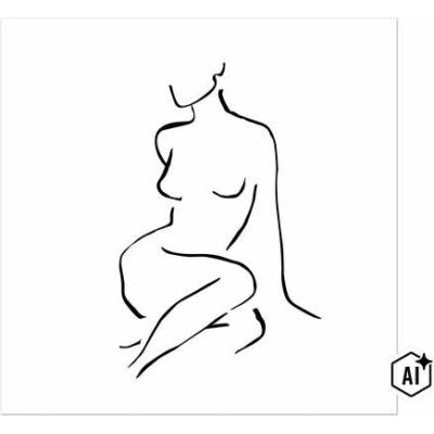 Skleněný obraz Pure Living Figure Lines VI 20 x 20 cm
