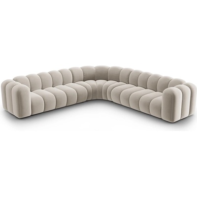 Micadoni Кремав кадифен модулен ъглов диван Lupine - Micadoni (MIC_COR_44_F1_LUPINE1)