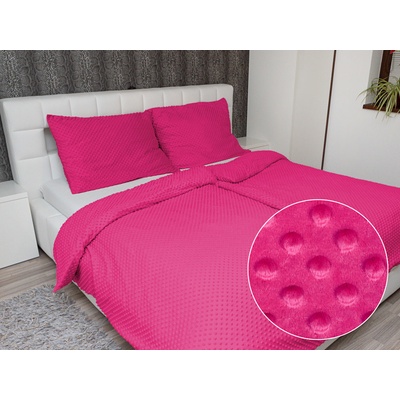 Biante obliečky Minky 3D bodky MKP-018 Purpurové 140x220 70x90