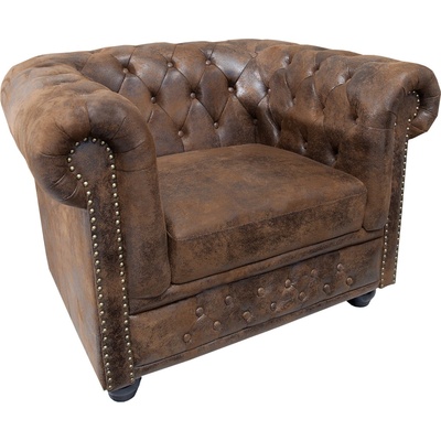 Interior DE Chesterfield antik hnědé mikrovlákno KRS17383
