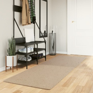 vidaXL Килим HUARTE с къс косъм, мек и миещ се, пясъчен, 80x250 см (375054)