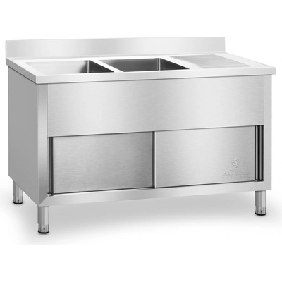Royal Catering Dvojitá dřezová skříň 140 cm RCHS-1400WS