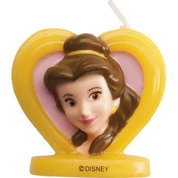 Image 1 of Dekora Свещ за рожден ден - Принцеса Бела (сърце) 7, 5см