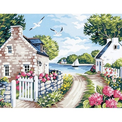 Norimpex Diamantové malování Domky u jezera 30 x 40 cm – Zbozi.Blesk.cz