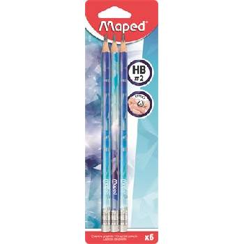 Maped Графитен молив с гума, hb, триъгълен, maped "Арктически лед", 6 бр. 851826 (851826)