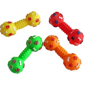  Играчка за куче дъмбел със звук, латекс 12, 6 см (4076-y)