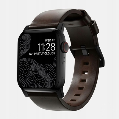 Nomad Modern kožený řemínek Apple Watch černý NM1A4RBM00