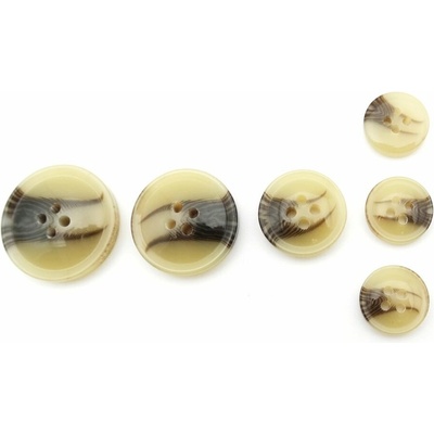 Dierkový gombík - lesklý - svetlý béžovo-hnedý melír - priemer 1,5 cm