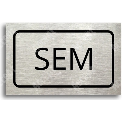 ACCEPT Tabulka SEM - TAM - typ 29 (80 x 50 mm) - stříbrná tabulka - černý tisk