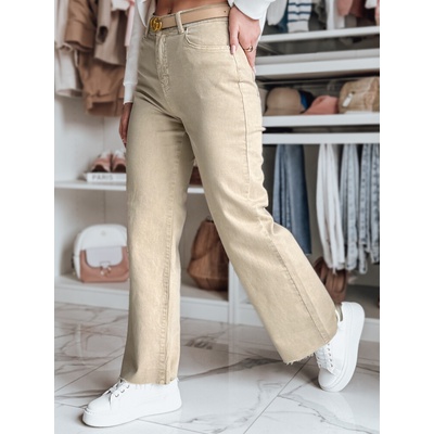 Dstreet Dámske džínsy wide leg LUXEFLOW UY2364 Béžová