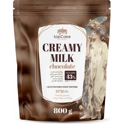 TopCake čokoláda Creamy Milk 43% 0,8 kg