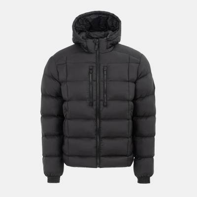 Pretty Green Яке Pretty Green Men's Baffle Hooded Long Sleeve Short Puffer Jacket - Black