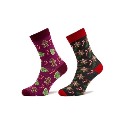 Rainbow Socks Комплект 2 чифта дълги чорапи мъжки Xmas Socks Balls Adults Gifts Pak 2 Зелен (Xmas Socks Balls Adults Gifts Pak 2)