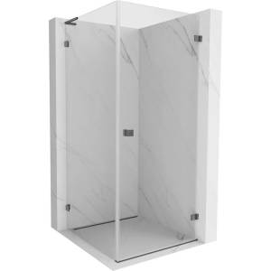 Mexen Lunar-B L душ кабина врата с отваряне на дясно 80 x 80 см, прозрачна, четково опушен сив - 832L-080-080-66-00-P (832L-080-080-66-00-P)