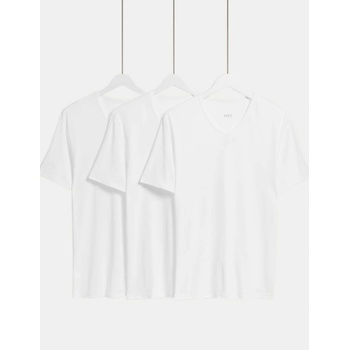Marks & Spencer Комплект от три бели мъжки тениски Marks & Spencer Marks & Spencer | Byal | МЪЖЕ | XL