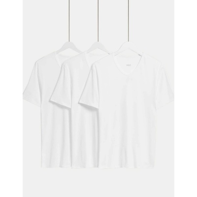 Marks & Spencer Комплект от три бели мъжки тениски Marks & Spencer Marks & Spencer | Byal | МЪЖЕ | XL