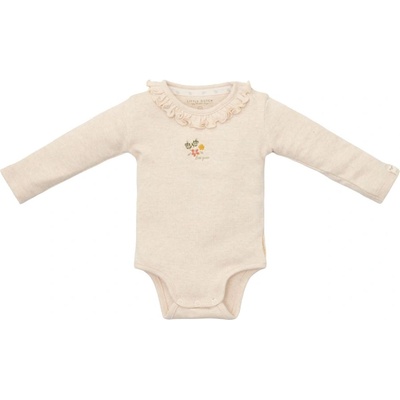 Little Dutch Бебешко боди с дълъг ръкав Little Dutch - С къдрички, Sand Melee, 74 cm, 6-9 м (CL24290011)