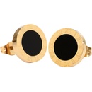 Troli oceľové náušnice s čiernym stredom KE-015