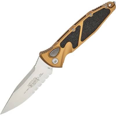 Microtech SOCOM ELITE S/E AUTO STONEWASH PARTIAL SERRATED TAN 160A-11TA