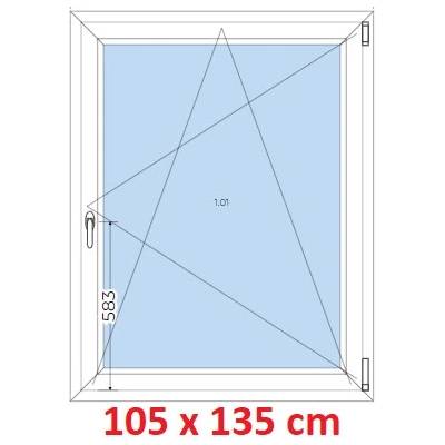 Soft Plastové okno 1050 x 1350 mm otevíravé a sklopné Zlatý dub