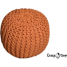 CrazyShop pletený PUF SOLID MINI oranžová