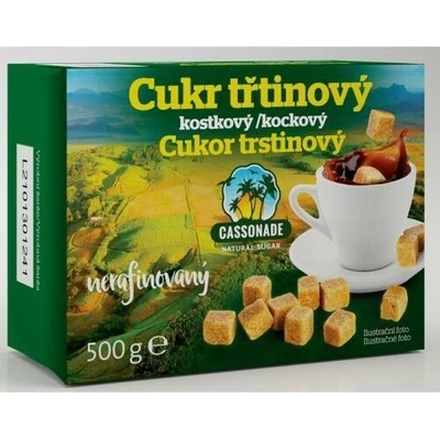 Cassonade trstinový cukor 500g kockový