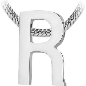 Šperky4U Navlékací ocelový přívěsek iniciála písmeno R PP 1006 R