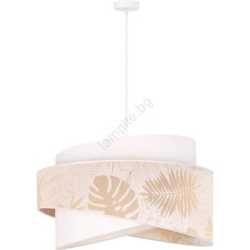 Duolla - Пендел BROOKLYN 1xE27/40W/230V Ø 50 см бял/месинг (DU80856)