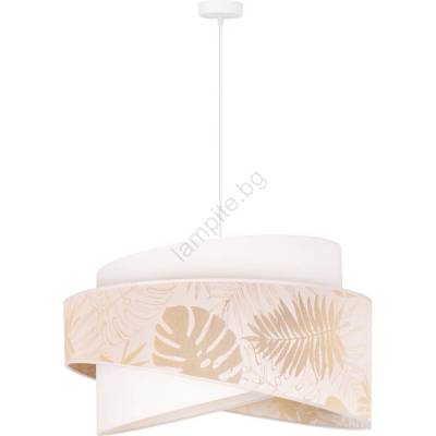 Duolla - Пендел BROOKLYN 1xE27/40W/230V Ø 50 см бял/месинг (DU80856)