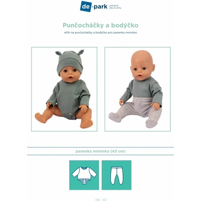 de-park Papírový střih na panenku - Punčocháčky a bodýčko