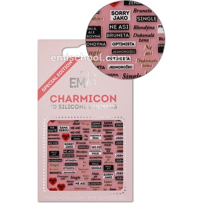 E.Mi Charmicon 3D Silicone Stickers Czech 1 samolepka – Zboží Dáma