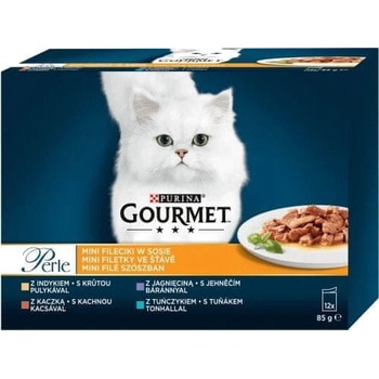 Gourmet PERLE rybí a mäsový výber v šťave 48 x 85 g