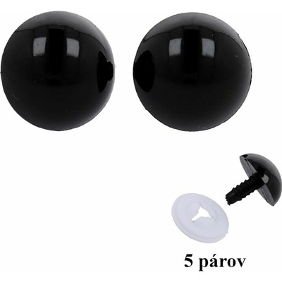 Natana čierne oči na hračky 25 mm 5 párov