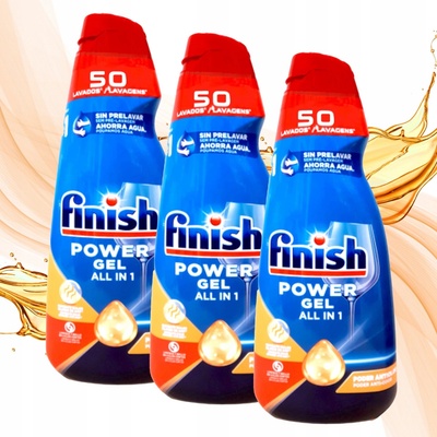 Finish All-in-One Orange Power Gel do umývačky riadu Oranžový 3 x 1 l 150 umytí