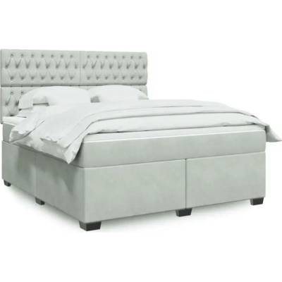 vidaXL 11461.3290984 Boxspring postel s matrací světle šedá samet
