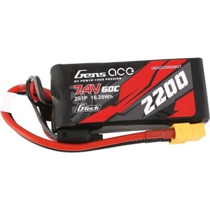 Gens Ace Батерия GensAce G-Tech LiPo, 2200mAh, 7.4V, 60C, 2S1P, XT60 (GEA222S60X6GT)