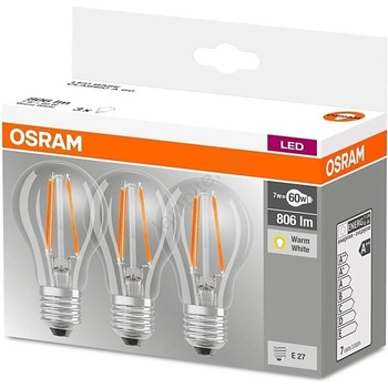 OSRAM КОМПЛЕКТ 3x LED Крушка VINTAGE E27/7W/230V 2700K - Osram (P224542)