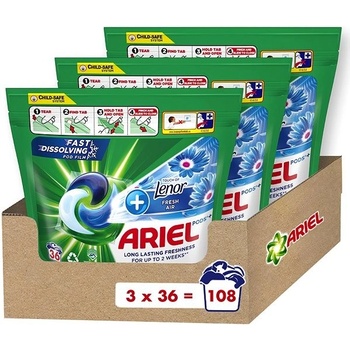 Ariel + Touch of Lenor Fresh Air kapsle 3 x 36 PD