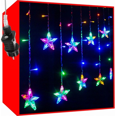 ISO 11319 Svetelný záves hviezdy 108 LED multicolor
