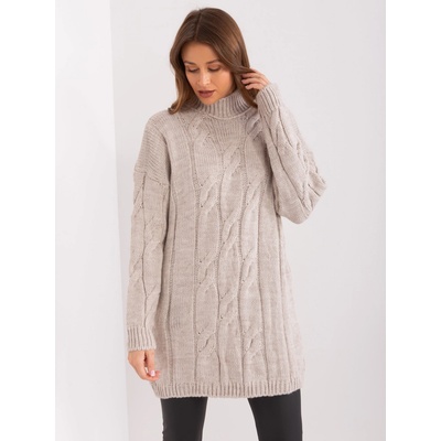 Pletené rolákové šaty LC-SK-1561.72P beige