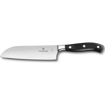 Victorinox Кухненски нож Victorinox Grand Maitre Santoku Forged, сантоку, неръждаема стомана, 17 см, черен (7.7303.17G)