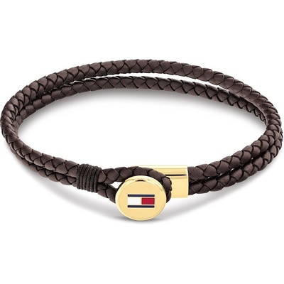 Tommy Hilfiger Dvojitý hnědý kožený náramek Bruce Leather 2790670 19 cm