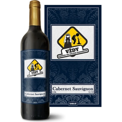 Sablio Vždycky pamatuj na svoje kamarády Cabernet Sauvignon Červené víno 12 % 0,75 l (holá fľaša)