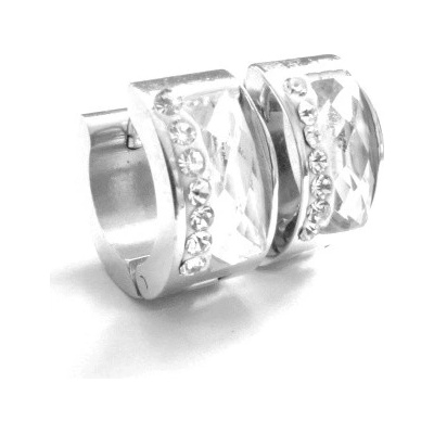Steel Jewelry náušnice bílé kroužky z chirurgické oceli NS090211