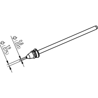 Ersa 0742ED0819H/SB odspájkovací hrot kónický Veľkosť hrotov 1.9 mm Dĺžka hrotov 79.25 mm Obsah 1 ks