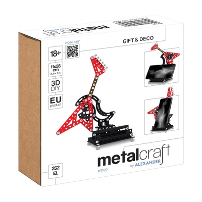 Метален конструктор MetalCraft, Стойка за телефон - Китара JS, червена (M3189-R)